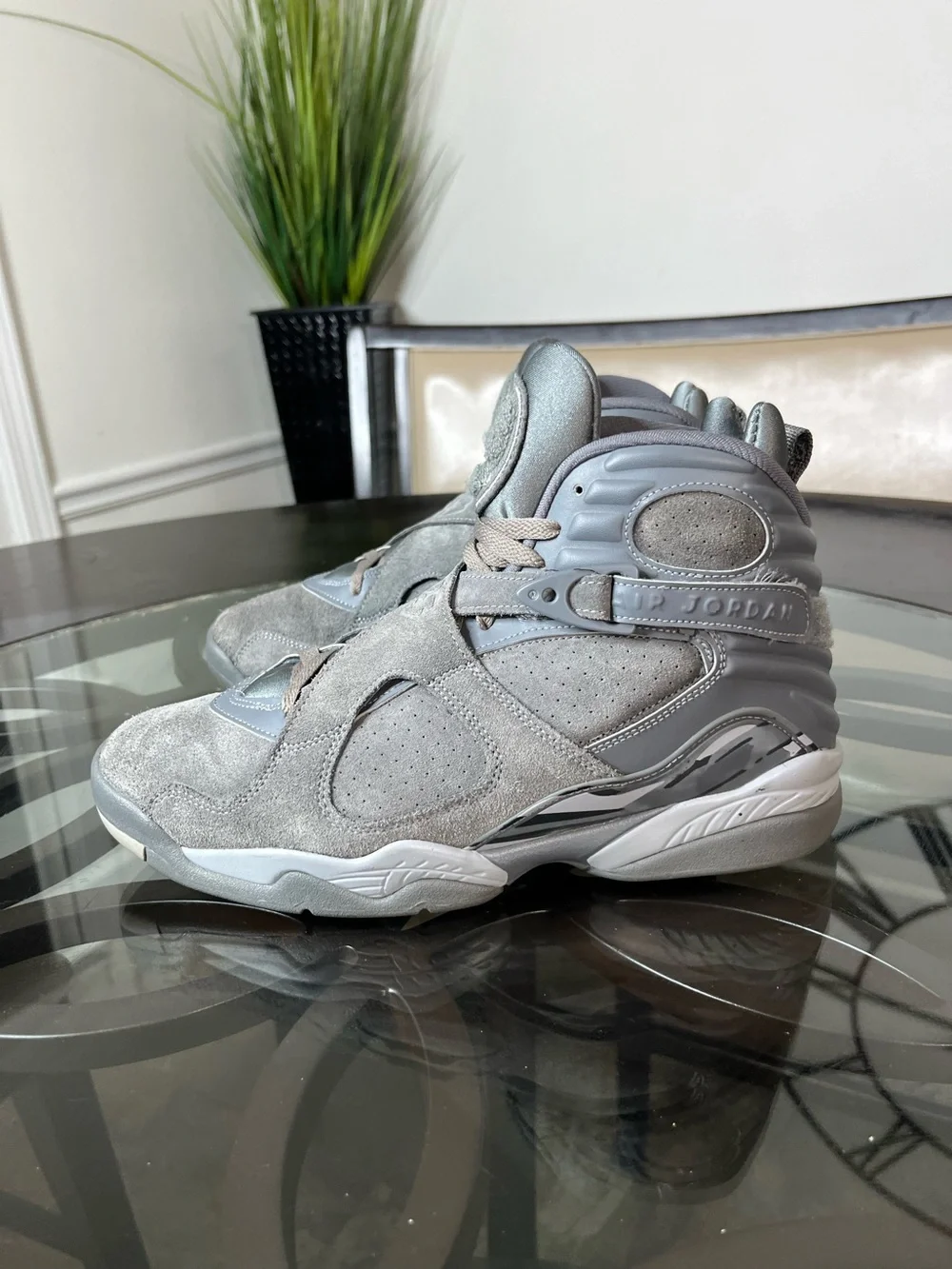 Nike Air Jordan 8 Cool Grey Suede Sz 10